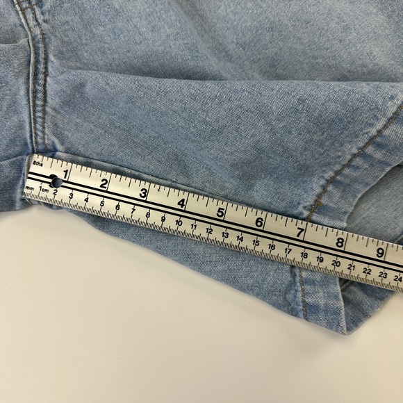 Vintage 90s denim shorts Small mom pleat front 8in inseam Northern Reflections - Picture 10 of 11